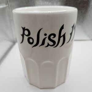 White Polish Mug With Handle Inside